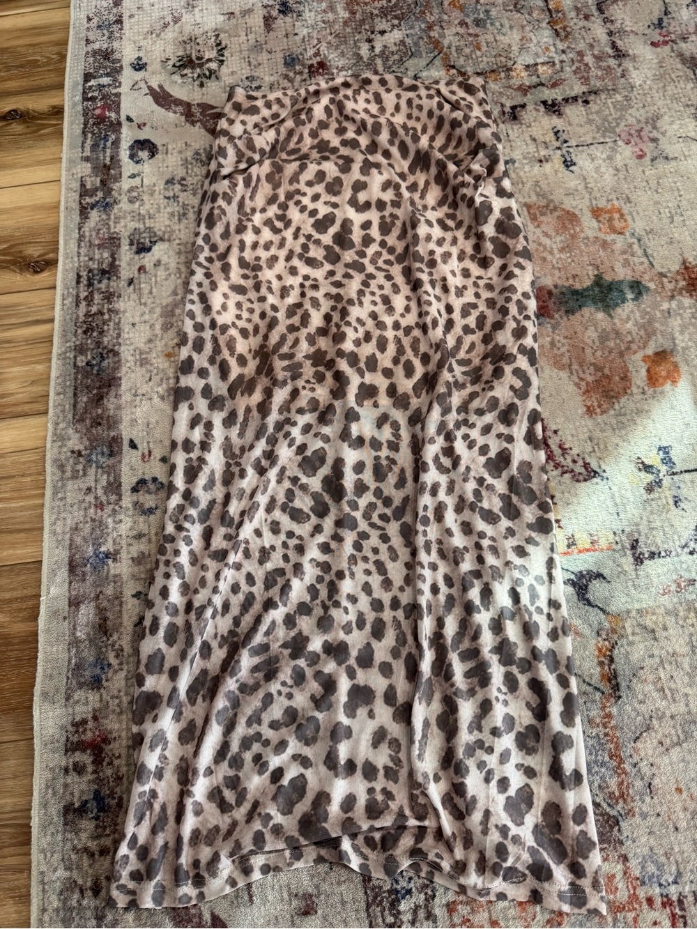 Source Unknown Leopard Print Maxi Skirt - Taupe and Brown
